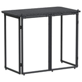 Folding Garden Table Black 90x51x75 cm Poly Rattan 4108254