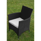 5 Piece Outdoor Dining Set with Cushions Poly Rattan Black 43130
