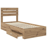 Bed Frame with Drawer with Headboard Manual Engineered Wood 3411690
