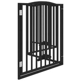 Dog Gate with Door Foldable 4 Panels Black 320 cm Poplar Wood 352227
