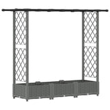Raised Bed with Trellis and Roof Light Grey 164 x 40 x 123 cm 42032588
