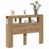 LED Headboard Artisan Oak 140x18.5x103.5 cm Engineered Wood 857687