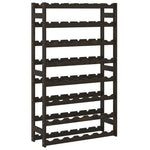 ZNTS Wine Rack for 56 Bottles Black Solid Wood Pine 373404