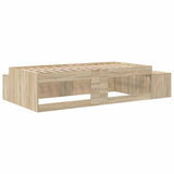 Storage Bed Frame with Storage Sonoma Oak 90 cm Engineered Wood 3335567