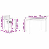 Garden Dining Set 3 pcs Brown Solid Acacia Wood 3375662
