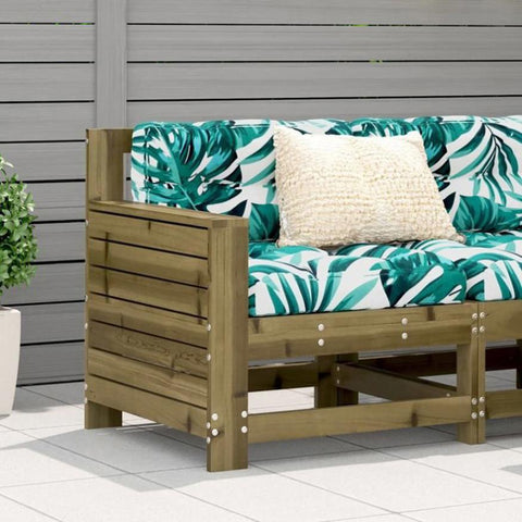 Garden Armrest Sofa with Cushion Impregnated Wood Pine 844924