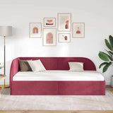 Corner Bed Frame with Headboard Wine Red 90 cm x 200 cm Velvet 42016650