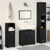 Bathroom Furniture Set 4 pcs Black Oak 30 x 30 x 183.5 cm 3332562