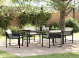Garden Dining Set 5 pcs Black Poly Rattan 3380743