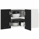 Hanging Cabinet Black Oak and White 57 x 57 x 40 cm 884187