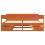 Bed Frame without Mattress Wax Brown 180x200 cm Super King Solid Wood Pine 3307115