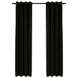 Linen-Look Blackout Curtains 2 pcs Anthracite 140x245cm 321162