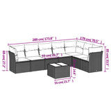 8 Piece Garden Sofa Set with Cushions Brown Poly Rattan 3217754