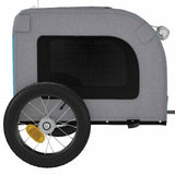 Pet Bike Trailer Blue and Grey Oxford Fabric and Iron 93827