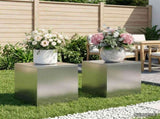 Plant Stand 2 pcs Silver 40 x 40 x 40 cm Stainless Steel 8012527