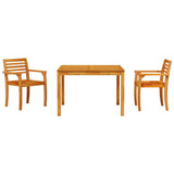Garden Dining Set 3 pcs Brown Solid Acacia Wood 3375671