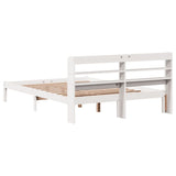 Bed Frame without Mattress White 140x200 cm Solid Wood Pine 3306542