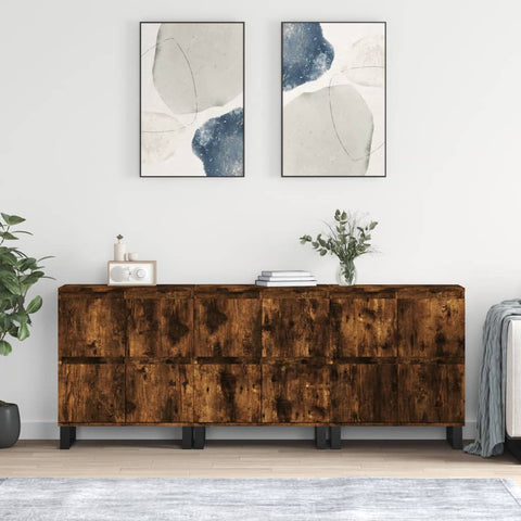 Sideboards 3 pcs Smoked Oak Engineered Wood 3190210