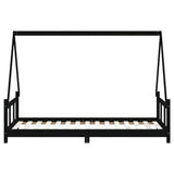 Kids Bed Frame Black 90x190 cm Solid Wood Pine 834464
