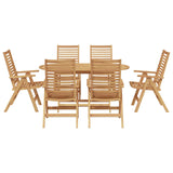 Garden Dining Set 7 pcs Brown Solid Teak Wood 3356879