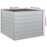 Garden Raised Bed 100x100x77 cm Galvanized Steel Silver 316883