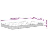 Foam Mattress Medium Soft 90x190 cm Single Size 373031
