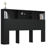 Headboard Cabinet Black Engineered wood Standard 811872