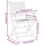 Folding Garden Chairs 8 pcs 54x61x88 cm Solid Wood Acacia 3214231