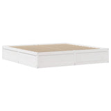 Bed Frame with Headboard White 200x200 cm Solid Wood Pine 3306331
