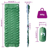Self Inflating Camping Mattress with Pillow 1-Person Green 4007106