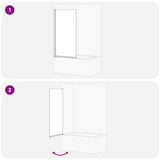 Bath Shower Screen Manual Black 68 x 130 cm Tempered Glass 42018544