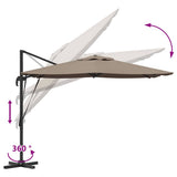Roma Parasol Taupe 286 x 284 x 265 cm Aluminium and Polyester 42003338