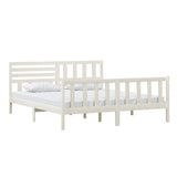 Bed Frame without Mattress White Super King Solid Wood 3101169