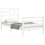 Bed Frame without Mattress White 100x200 cm Solid Wood 3194887