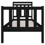 Bed Frame without Mattress Black Small Single Solid Wood 3100683
