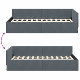 Corner Bed Frame with Headboard Dark Grey 80 cm x 200 cm Velvet 42016062