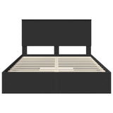 Storage Bed with Headboard Black 135 x 190 cm Engineered Wood 3411216