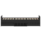 Bed Frame with Headboard Black oak 90 x 190 cm Engineered wood 3329328