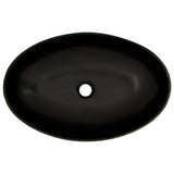 Countertop Basin Black and Blue Oval 56.5x36.5x13.5 cm Ceramic 155114