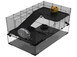 3 Tiers Hamster Cage, Gerbil Cage with Deep Glass Bottom, Non-Slip Ramps, Platforms, Hut, Exercise T3398P350088