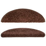 Stair Mats 15 pcs 56x17x3 cm Brown Half Round 133895