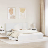Storage Bed with Headboard White 200 x 200 cm Engineered Wood 3412651