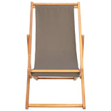 Beach Chair Taupe Solid Teak Wood 42032662