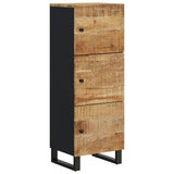 Highboard with 3 Doors 40x33x110 cm Solid Wood Mango&Iron 352929
