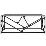 Coffee Table with Black Glass Top 98.5x50x41 cm Steel 845997