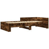 Bed Frame without Mattress Smoked Oak 100x200 cm Engineered Wood 849576