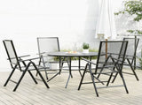 Reclining Garden Chair Set 5 pcs Anthracite Powder-coated Steel 3283762
