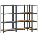 4-Layer Storage Shelves 3 pcs Anthracite Steel&Engineered Wood 3307582