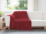 Throw Blankets 6 pcs Bordeaux Red 150 x 130 cm Fleece 42016969
