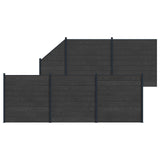 Fence Set 6 pcs 965 x 186 cm WPC and Aluminium Black 3429424